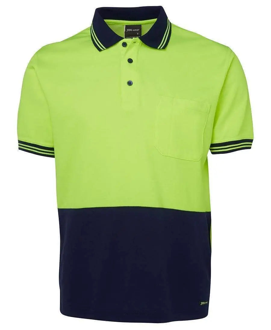 JB'S Hi-Vis Short Sleeve Cotton Back Polo 6HPS Metro Workwear.